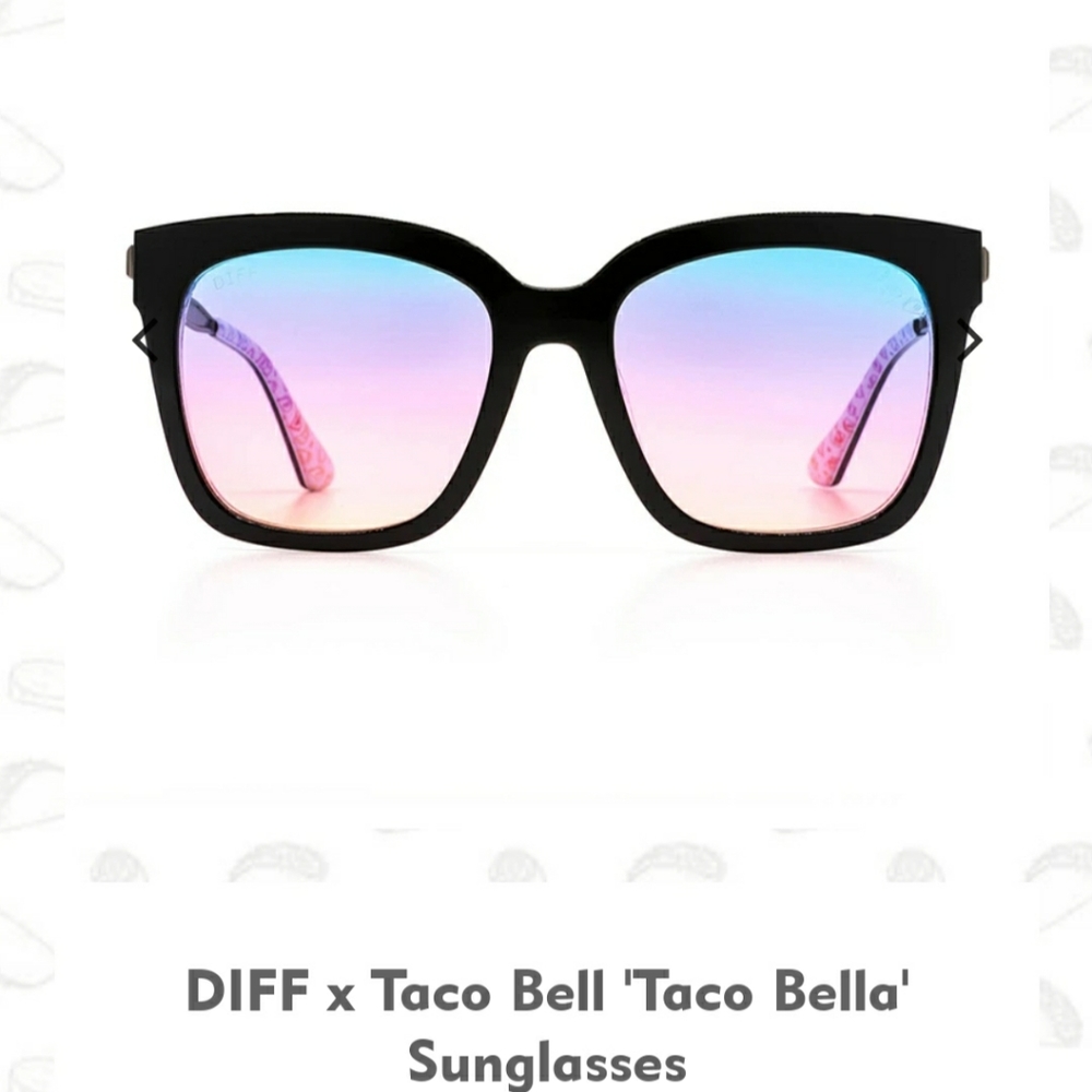 DIFF Eyewear Black and Pink Gradient Sunglasses